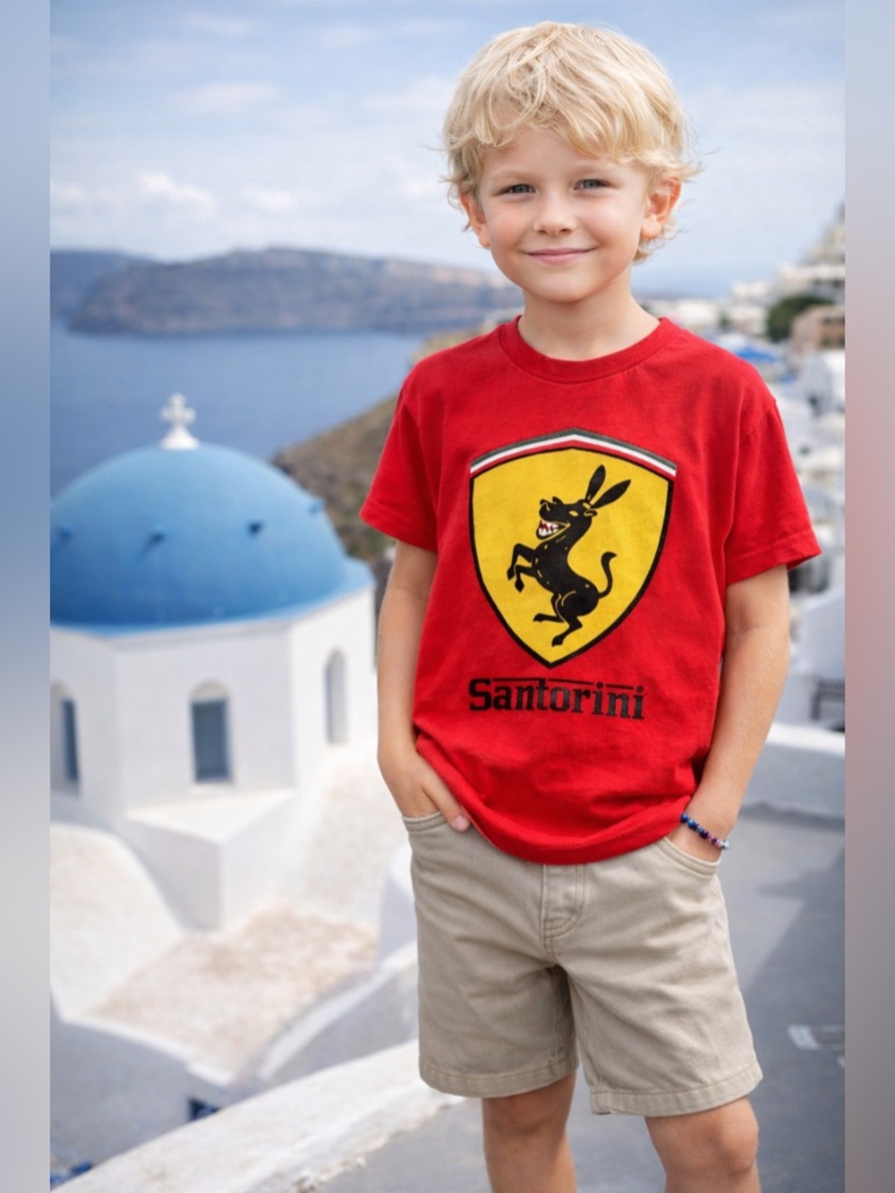 🔥 Santorini Graphic Tee – Made in Greece 🇬🇷 | XS